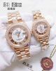 Perfect Replica Rolex Datejust Rose Gold Diamond Case President Diamond Band Couple Watch (4)_th.jpg
